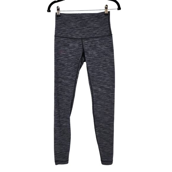 Lululemon Wunder Under Pant Blurry Belle Battleship Black Leggings Size 6 - Picture 1 of 4